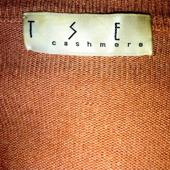 TSE Cashmere silk and cashmere tomato colored lightweight cardigan - Picture 4 of 4